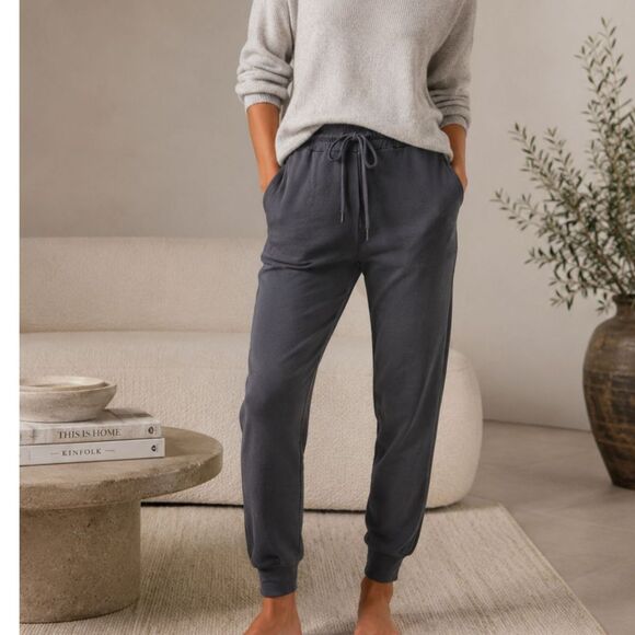 Velvet by Graham & Spencer Pants - Velvet By Graham Spencer Crosby Luxe Fleece Joggers Charcoal Grey M Unisex Fit